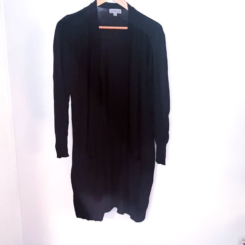 Joseph A Open Front Black Cardigan Size Medium